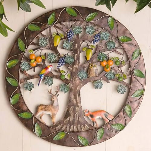 HEBEOT Wall Decor Tree Metal Tree Wall Art Sculpture Tree Off Life Wall Art Metal Tree Metal Wall Decor For Garden And Home Decor 30 * 30cm