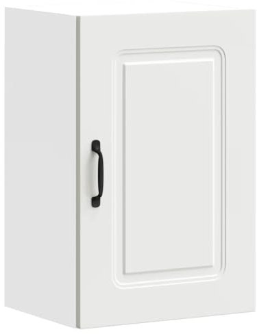 vidaXL Kalmar White Engineered Wood Kitchen Wall Cabinet 40x31x60cm Spacious Storage with Practical Doors - Modern Style