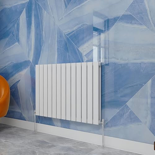 Central Heating Radiator,600x884mm White Horizontal Flat Double Panel Column Energy-efficient for Morden Multi-Scene