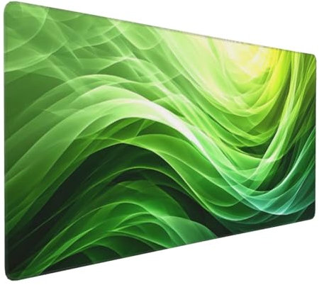 Tapis de Souris 80x40 cm Grand Tapis Souris XXL, Vert Tapis de Souris Bureau Gamer, à Bords Cousus, Base en Caoutchouc Antidérapante, sous Main pour Clavier et Souris, Decoration Maison E-653