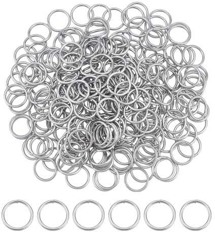 UNICRAFTALE 250 Stück Edelstahl Biegeringe 15mm Runde Ringe Metallverbindungsringe Offene Biegeringe Für Die Herstellung von DIY Schmuck als Schlüsselanhänger Zubehör Für Ohrringe Armbänder Anhänger