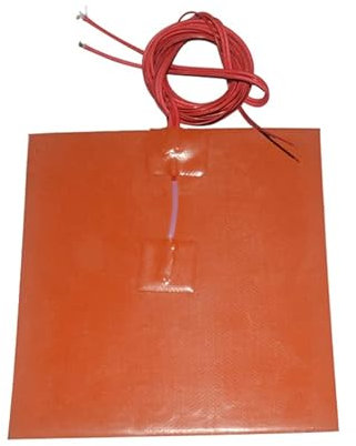 Druckerzubehör kompatibel mit Silikon-Heizkissen, 400 mm x 400 mm, für Heizbett von 3D-Druckern (Farbe: Rot, Größe: 220 V, 1000 W)(Red,12V 300W)