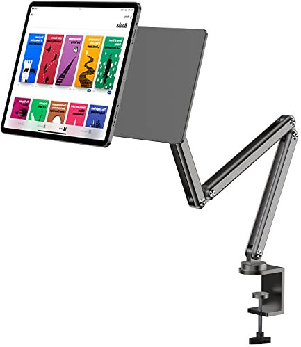 KU XIU X36 Support Magnétique Réglable pour iPad Pro 12,9 & Air 13 M2/M3, Support Tablette en Aluminium Pliable et Stable pour Bureau, Lecture, Appels Vidéo, Streaming