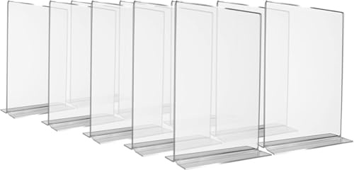 Conipa® 10 x DIN A5 Tischaufsteller Polystyrol (Hochformat) Transparent 150x83x215mm - Tisch & Stationen Aufsteller (Theken-Aufsteller) doppelseitig - Prospektständer QR-Code, Flyer, Werbung & Menu