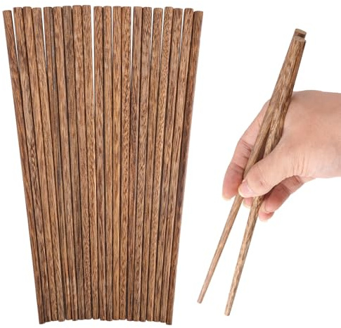 10 Pares Palillos Chinos de Madera,para Sushi Cocina Asiática,Sin Cera | Palillos Japoneses,Palillo Chinos,Palillo de Bambú Estilo Japonés,Reutilizables,Apto para Lavavajillas,Antideslizantes