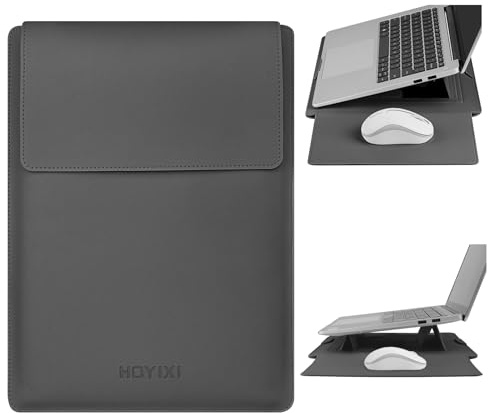 HoYiXi Custodia con Supporto per laptop da 15,6 16 pollici, Compatibile con MacBook Pro 16/15.4'' MacBook Pro 15/Galaxy Book Flex 15/15''-16'' Dell HP ASUS Supporto laptop Sleeve-Grigio