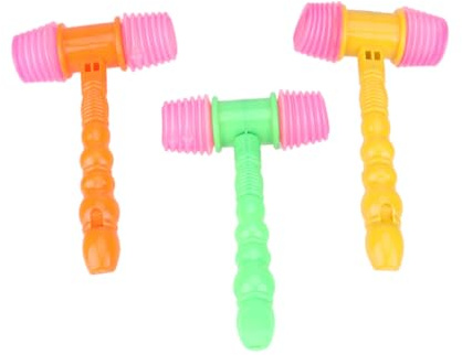 HOOTNEE Martillo de Juguete Chirriante para Ñiño 5 Piezas en Set Plástico Seguro y Color Aleatorio Juguete Musical Educativo para Desarrollo Temprano y Diversión