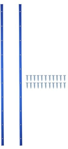 Aramox Aluminum T Tracks, 1000mm Double Cut Slot Rail Predrilled Holes Screws for Woodwork Workbench Router Table Blue 2PCS