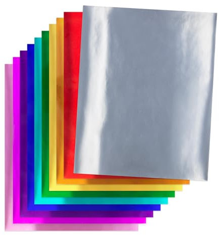 Hygloss Products Metallfolienpapier Ideal für Kunst und Handwerk, Aktivitäten im Klassenzimmer und Künstler, 21,6 x 25,4 cm, 50 Blatt, Papier, Weiß, 8.5 by 10-Inch