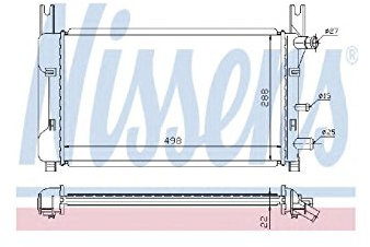 NISSENS Kühler Motorkühlung Kühler Wasserkühler Motorkühler Netzbreite 304mm Netzlänge 500mm Netztiefe 34mm 62121A