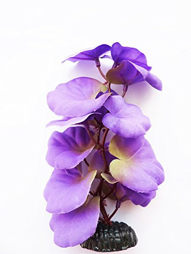 Aquarium Plants (Silk) Purple Lily Fish Tank Decor (Purple Lily 13cm)