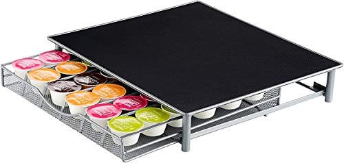Support Garden Mile® pour 36 capsules e café Dolce Gusto - Cadre en acier inoxydable - Avec surface antivibration, anti-dérapante - Noir