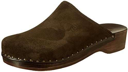 Berkemann Damen suède vetersluiting Pantoletten, Braun, 38 EU