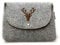Tasche Schultertasche Clutch Filz hell Grau Gilde Hirsch Geweih Alpen Trend