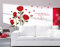 ufengke® Rose Rouge Romantique Fleurs Stickers Muraux, Salle de Séjour Chambre à Coucher Autocollants Amovibles