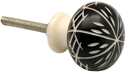 Nicola Spring Resin Cupboard Drawer Handle Knob - Black
