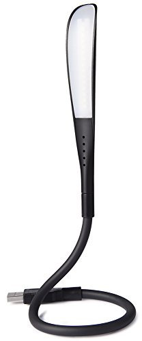 LEDGLE Luce da lettura LED - Luce per leggio - 14 LED, doppia luce con 3 livelli di luminosità e interruttore touch per laptop