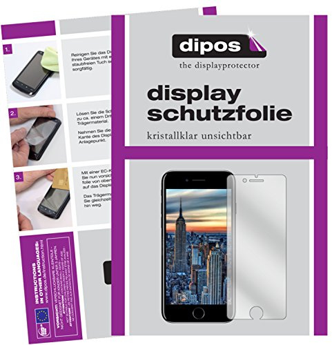 dipos 2x Displayschutzfolie klar für Apple iPhone 8 | Passt perfekt, Ultra-Dünn, kratzfest, blasenfrei, Case-Friendly, hüllenfreundlich, Fingerprint-kompatibel, selbstklebend
