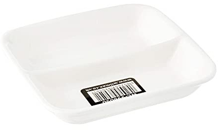 Wilmax WL-996050/A Porzellan Geteiltes Sojagericht, Weiss, 8.5cm Länge, 8.5cm Breite