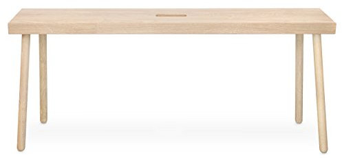 KOMMOD - LÄSSIGE FURNITURE Holzbank BAENKK, Eiche Natur, 47 x 110 x 20 cm, Sitzbank aus Massivholz, Designbank, Sitzbank ohne Lehne, Garderobenbank, Flurbank