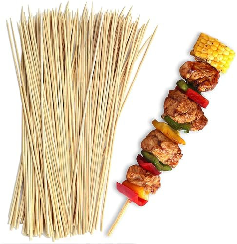 MATANA 500 Schaschlikspieße Holz, 15cm - Holzspieße für Grillpartys, Grillspieße Bambus - Kebab, Schokoladenbrunnen, Fingerfood, Snacks - Stabil & Umweltfreundlich