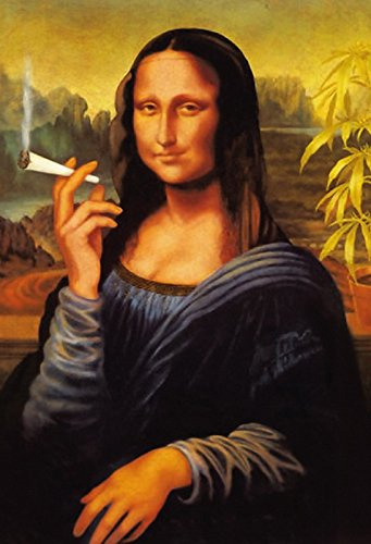 Deko 7 Blechschild 30 x 20 cm Mona Lisa mit Joint