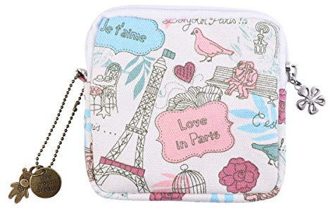 Healifty Damenbinde Tasche Reißverschluss Stillkissen Halter Tampon Bag (Tower und Vogel)