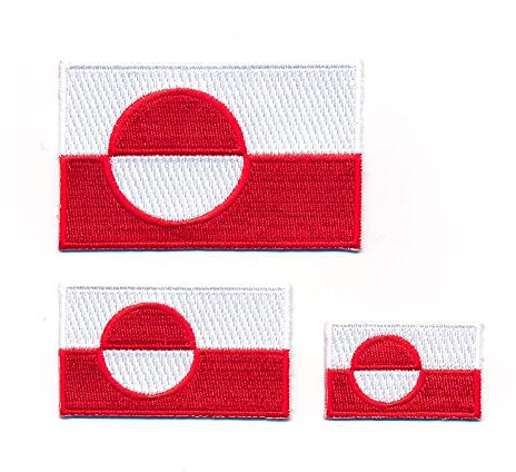hegibaer 3 Grönland Nuuk Dänemark Flaggen Flags Patches Edel Aufnäher Aufbügler Set 1165