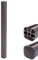 Mendler Alu-Pfosten Sarthe-WPC-Zaun, Pfeiler Pfahl, Stecksystem - 98cm, grau