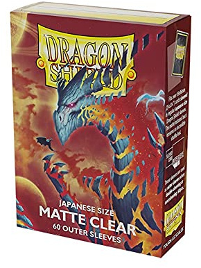Dragon Shield 60 ct Japanese Matte Outer Sleeves Clear 60 ct Card Individual Pack