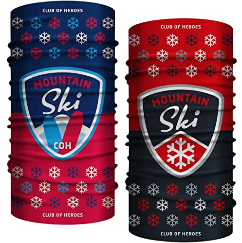 Club of Heroes 2er-Set Ski Winter Bandana, nahtloses Multifunktionstuch aus weicher Mikrofaser/atmungsaktiv Schlauchschal Halstuch Mundschutz/Wintersport Skifahren Skitour Snowboard Sport Schnee