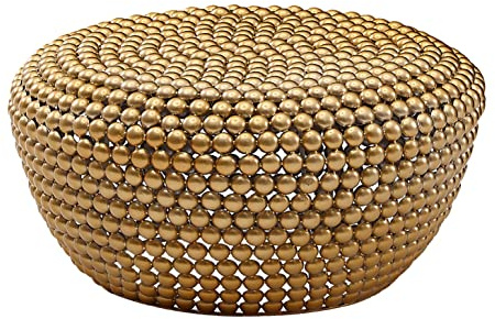 KADIMA DESIGN Beistelltisch BIFERNO: Orientalisches Design, goldfarbenes Aluminium, abgerundete Form, Verschiedene Größen Farbe: Gold, Große: 60x60x30