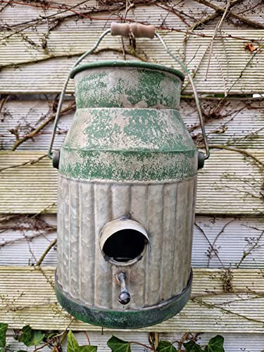 Arinosa Wandvogelhaus Milchkanne Zink Shabby Deko Sommer 20x14x26 cm H
