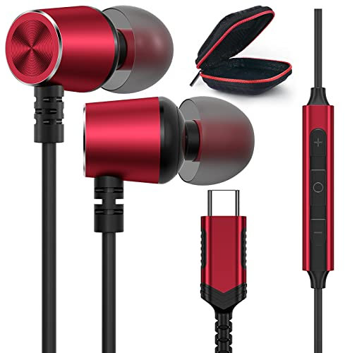 USB C Headphones Type C Earphones for iPhone 16 Pro Max 16e 15 Plus Pixel 9 for Samsung A53 A54 A35 Galaxy S24 S23 A16 A26 A36 A56 for Xiaomi 14 Noise Canceling Magnetic In-Ear Wired Earbuds with Mic