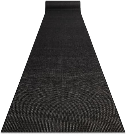 rugsx Läufer SISAL FLOORLUX Modell 20433 schwarz GLATT 80 cm 80x240cm schwarz