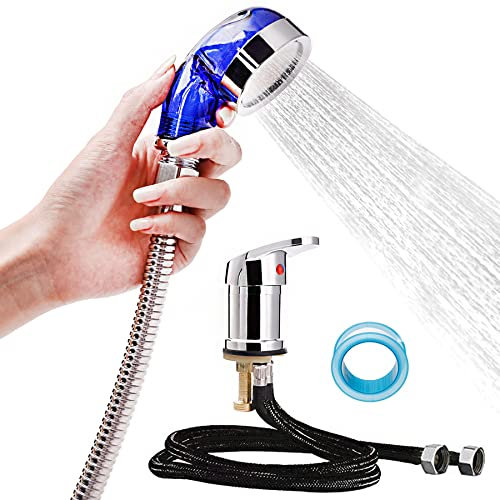 Blue Salon Shampoo Wasserhahn für Barbershop Waschbecken und Dusche – Heiß- und Kaltmischer, inklusive Shampoo-Schüssel und Stuhl