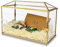ZOZBIUNO Gold Glas Kartenbox 32 cm große Hochzeit Kartenbox mit Schloss und Schlitz für den Empfang Handgefertigte klare dekorative Boxen für Abschluss, Zeremonie, geometrisches Terrarium