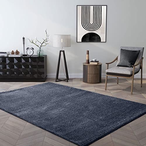 VIMODA Teppich kurzflor Einfarbig Super Qualität Ultra Soft für Wohnzimmer, Kinderzimmer, Schlafzimmer Läufer, Farbe:Anthrazit, Maße:160x230 cm