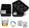 Stark Home Pack of 2 Black Square & Round Silicone Ice Cube Trays, Reusable Ice Trays, BPA Safe Large Ice Cube Moulds for Whiskey, Cocktails, and Party Drinks