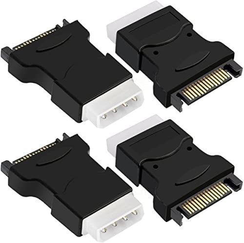 Xiatiaosann SATA to IDE Adapter, SATA Male to IDE Male for HDD SSD Power Cable Converter, 4 Pcs