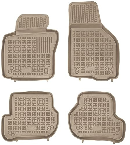 MOTOS Beige Gummimatten Auto Fussmatte passt für Volkswagen Golf VI 2008-2013 Verbessern Sie Ihren Reisekomfort mit Antirutschmatte Auto - Allwetter fußmatten Auto, Schutz vor Verschmutzung