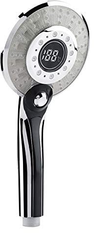 Led Shower Head, 3 Spraying Mode Digital Display Handheld Shower Head With 3-Color Temperature Control Led Light