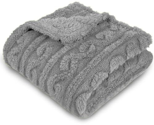 Homebliss Coperta Pile in Extra Morbido, Coperta Singolo Flanella Certificato Oeko-TEX®, Coperta Divano, Plaid Letto, Coperta Foulard, Copriletto, Copridivano (130 x 150 cm,Grigio Chiaro)