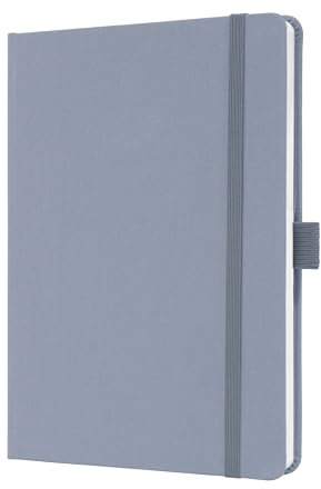 SIGEL JN407 Notizbuch A5 liniert, Tagebuch Jolie, 100 g/qm, Hardcover mit Textileinband, Gummiband, Stifteschlaufe, Einstecktasche, fliederfarben, vegan, aus nachhaltigem Papier