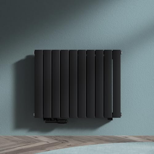 doporro Radiador plano radiador de panel calefactor de baño radiador de baño de dos capas con conexión central vertical 77x60cm antracita FS