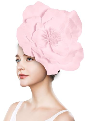Fascinator mit Blume, Große Blumenhüte für Damen, Großer Blumenhut, Großes Blumen-Stirnband, Kopfbedeckung, Blumen-Fascinator, Stirnband, Große Blumen-Haarbänder (D)