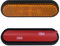 Aiyomi 2 Stück 100 x 24 x 8mm Gabel Reflektor Gelb Rechteckiger Reflektor Selbstklebend Seitliche Rückstrahler Orange Katzenauge für Motorrad Fahrrad Multifunktional Scooter E4 Abgerundet Ø-50mm
