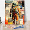 Astronaute Peinture par Numéros pour Adultes - Orange Spacesuit DIY Vintage Spaceman - Kit de Peinture à l'Huile Acrylique 40 x 50 cm Sans Cadre