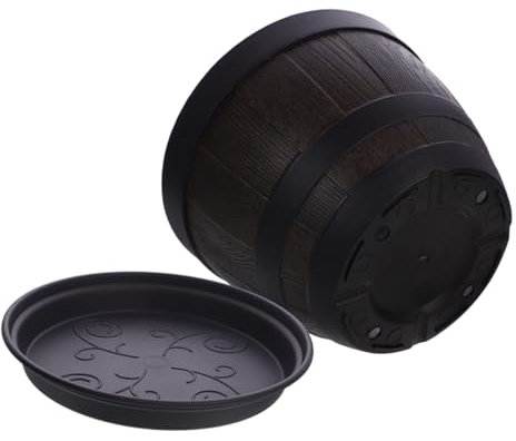 CAXUSD Runder Blumentopf Aus Kunststoff Wiederverwendbarer Pflanzhalter Kleiner Retro-pflanztopf Für Außenbereich Vielseitig Einsetzbar Als Lagerfass