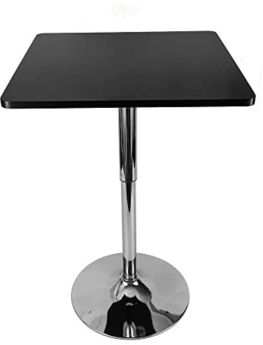 Biggittig Stehtisch Bistrotisch, Höhenverstellbarer Eckige Bistrotisch aus Edelstahl und MDF, 70-90 cm In Utdoor Ieichte Montage Multifunktionaler Partytisch in Wohnzimmer Küche Balkon